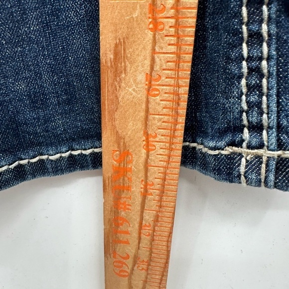 ROCK & ROLL Cowgirl midrise cotton-spandex embellished pocket bootcut jean 32 - Picture 8 of 12